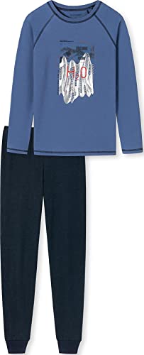 Schiesser Jungen Schiesser Lang til drenge - Økologisk bomuld Pyjamaset, Blau (Blau Ii), 140 EU von Schiesser