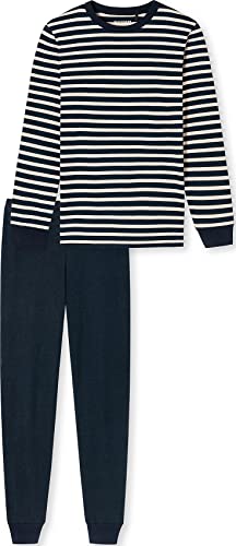 Schiesser Jungen Langer Schlafanzug-Organic Cotton Pyjamaset, Indigo, 140 von Schiesser