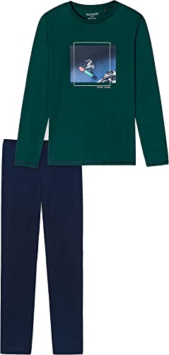 Schiesser Jungen Kinder Langer Schlafanzug-Organic Cotton Pyjamaset, Grün, 152 von Schiesser