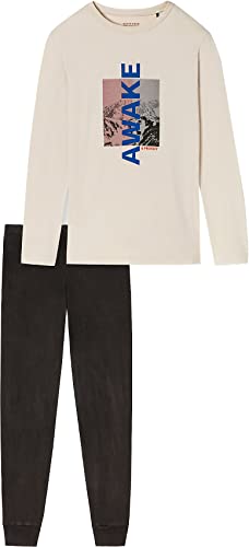 Schiesser Jungen Kinder Langer Schlafanzug-Organic Cotton Pyjamaset, Weiß, 152 von Schiesser