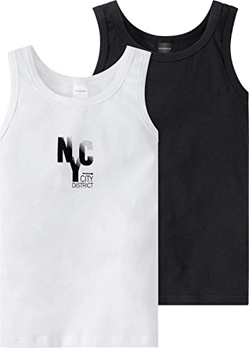 Schiesser Jungen Multipack 2pack Tanks Unterhemd, weiß (Sortiert 1 901), XS (2er Pack) von Schiesser