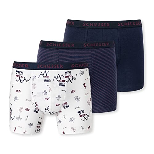 Schiesser Jungen Organic Cotton Boxershort (3er Pack) Unterwäsche, Sortiert 3, 128 von Schiesser