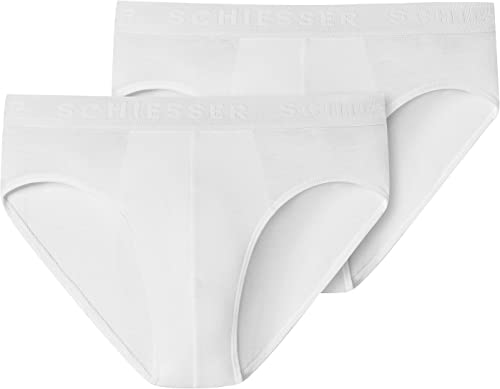 Schiesser Jungen 2 Pack Unterwäsche - 95/5 Organic Bio Baumwolle Größe 92 Bis 140 Slip, Weiss_173533, 140 EU von Schiesser