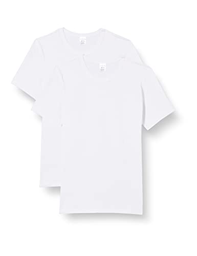 Schiesser Jungen 2 Pack Unterhemd Mit Arm Unterziehshirt - 95/5 Organic Bio Baumwolle Größe 140 Bis 176 Unterwäsche, Weiss_173540, 176 EU von Schiesser