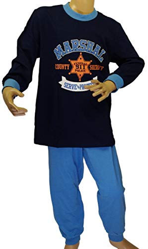 Schiesser Jungen Pyjama 136043-803, Gr. 104 (3Y), Blau (803-dunkelblau) von Schiesser