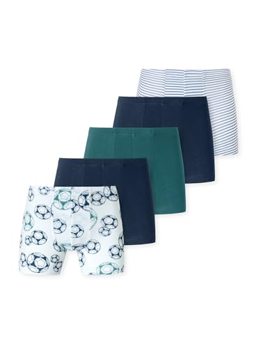 Schiesser Jungen Retro Boxer 5-Pack 95/5 Multipacks - Nachtblau, grün - Größe 98 von Schiesser