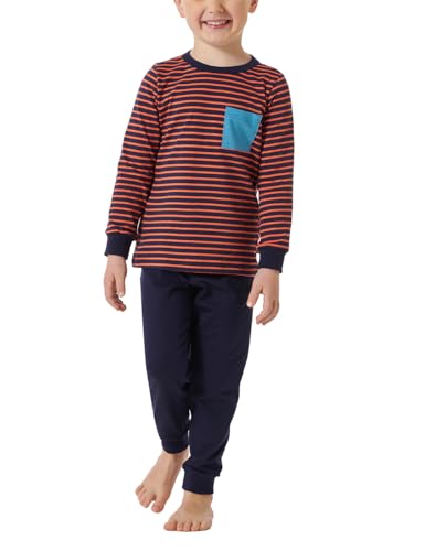 Schiesser Jungen Schlafanzug Lang - 100% Organic Bio Baumwolle Größe 92 Bis 140 Pyjamaset, Dunkelblau_181858, 98 EU von Schiesser