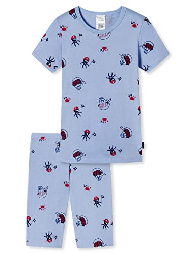 Schiesser Jungen Schlafanzug Set Pyjama Kurz - 100% Organic Bio Baumwolle - Größe 92 Bis 140 Pyjamaset, Hellblau Bedruckt_179017, 128 von Schiesser