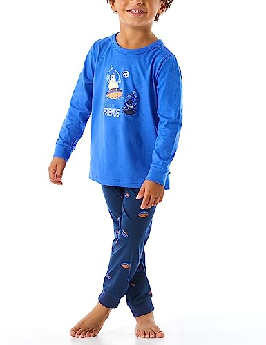 Schiesser Jungen Schlafanzug Set Pyjama lang-100% Organic Bio Baumwolle-Größe 92 bis 140 Pyjamaset, blau_180011, 116 von Schiesser
