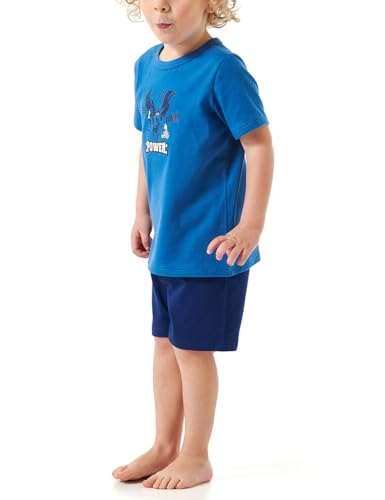 Schiesser Jungen Schlafanzug Set Pyjama kurz-100% Organic Bio Baumwolle-Größe 92 Pyjamaset, blau_181068, 140 von Schiesser