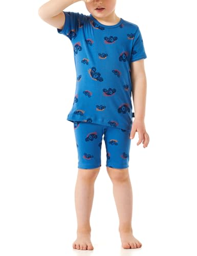 Schiesser Jungen Schlafanzug Set Pyjama kurz-100% Organic Bio Baumwolle-Größe 92 bis 140 Pyjamaset, blau_181065, 98 von Schiesser