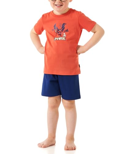 Schiesser Jungen Schlafanzug Set Pyjama kurz-100% Organic Bio Baumwolle-Größe 92 bis 140 Pyjamaset, rot_181068, 98 von Schiesser