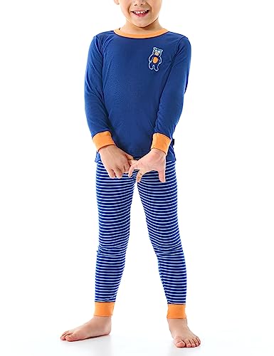 Schiesser Jungen Schlafanzug Set Pyjama lang-100% Organic Bio Baumwolle-Größe 92 Pyjamaset, blau_180005, 140 von Schiesser