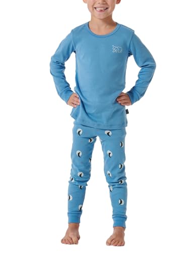 Schiesser Jungen Schlafanzug Set Pyjama lang-100% Organic Bio Baumwolle-Größe 92 bis 140 Pyjamaset, hellblau_181856, 128 von Schiesser