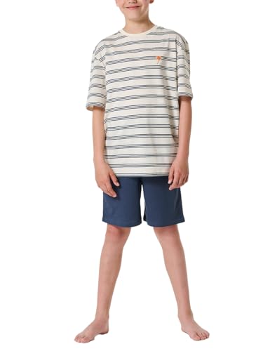 Schiesser Jungen Schlafanzug Kurz - 100% Organic Bio Baumwolle Größe 140 Bis 176 Pyjamaset, Weiss_180993, 140 EU von Schiesser
