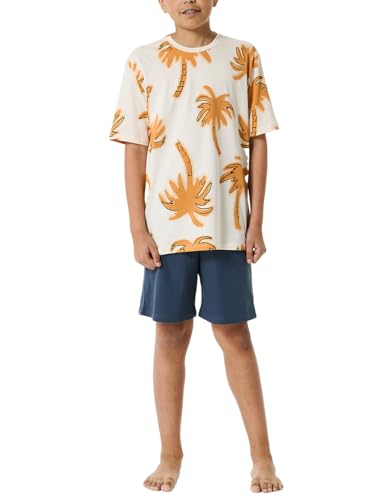 Schiesser Jungen Schlafanzug Set kurz-100% Organic Bio Baumwolle-Größe 176 Pyjamaset, Creme_182650, 140 von Schiesser
