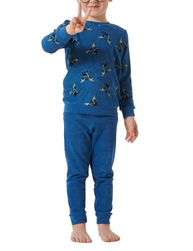 Schiesser Jungen Schlafanzug Warme Qualitäten Frottee - Fleece Interlock Größe 92 Bis 140 Pyjamaset, Blau_181869, 98 EU von Schiesser