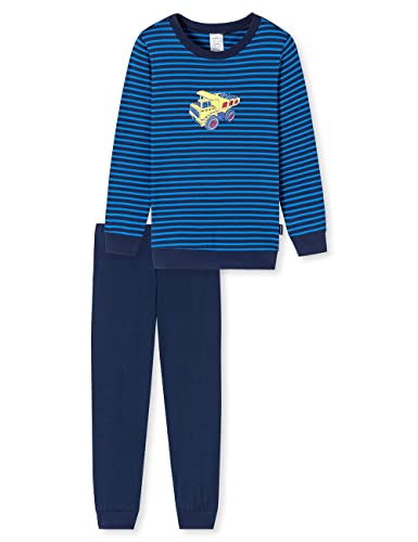 Schiesser Jungen Schlafanzug Set Pyjama Lang - 100% Organic Bio Baumwolle - Größe 92 Bis 140 Pyjamaset, Blau_173449, 140 von Schiesser