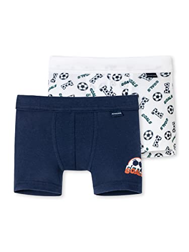 Schiesser Jungen 2 PACK Short mit weichem Bündchen Unterwäsche Feinripp - 100% Organic Bio Baumwolle - Größe 92 bis 189 von Schiesser