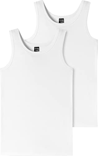 Schiesser Jungen 2 Pack Unterwäsche Unterhemd - 95/5 Organic Bio Baumwolle - Größe 140 Bis 176, Weiss_173538, 140 Schiesser Jungen 2 Pack Unterwäsche Unterhemd - 95/5 Organic Bio Baumwolle - Größe 140 Bis 176, Weiss_173538, 140 von Schiesser