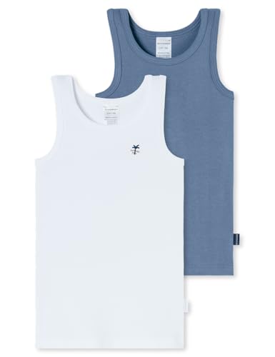 Schiesser Jungen 2 Pack Unterhemd Feinripp Bio Baumwolle Multipack - 100% Organic Cotton - Größe 92 bis 140 von Schiesser