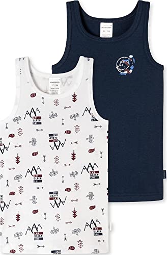 Schiesser Jungen Unterhemden Tanktops 2 Pack Unterwäsche, Sortiert 3, 128 von Schiesser