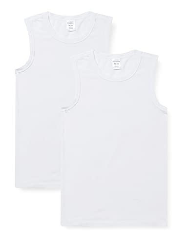 Schiesser Jungen 2 PACK Unterhemd ohne Arm mit breiter Schulter - 95/5 Organic Bio Baumwolle - Größe 92 bis 140 von Schiesser