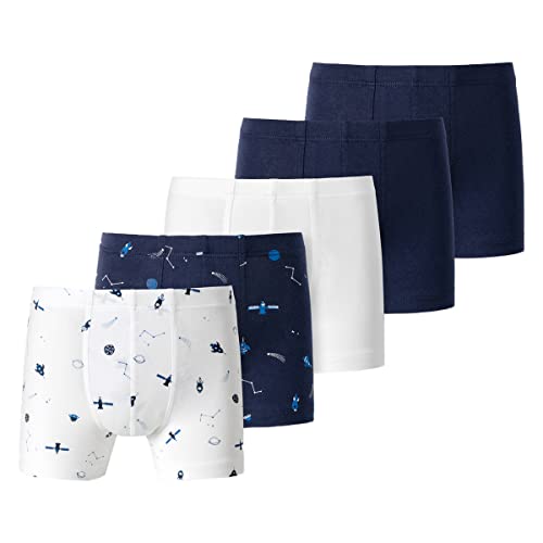 Schiesser Jungen 5 Pack Boxershort Unterhosen - 95/5 Organic Bio Baumwolle Größe 92 Bis 140 Unterwäsche, Sortiert 12_173129, 116 EU von Schiesser