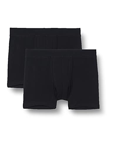Schiesser Jungen 2 Pack Unterwäsche Boxershorts Weiches Bündchen - 95/5 Organic Bio Baumwolle Größe 92 Bis 140, Schwarz_173535, 164 EU von Schiesser