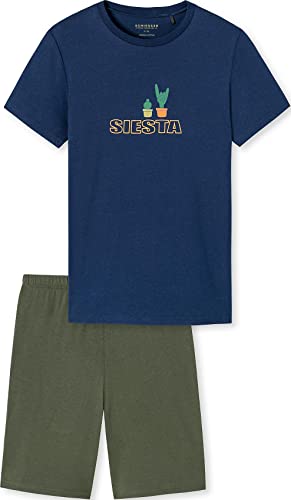 Schiesser Jungen Kurzer Schlafanzug - Organic Cotton (Ll) Pyjamaset , blau, 140 von Schiesser