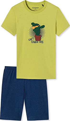 Schiesser Jungen Kurzer Schlafanzug - Organic Cotton (Ll) Pyjamaset , limette, 140 von Schiesser