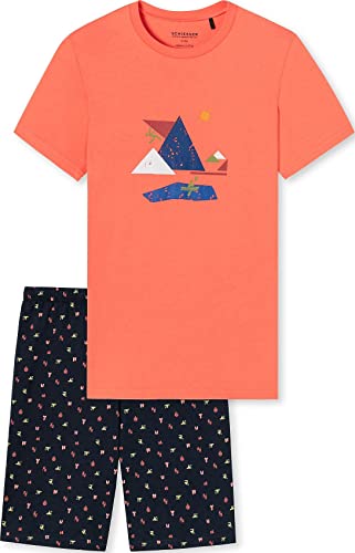 Schiesser Jungen Kurzer Schlafanzug - Organic Cotton (Ll) Pyjamaset , papaya, 176 von Schiesser