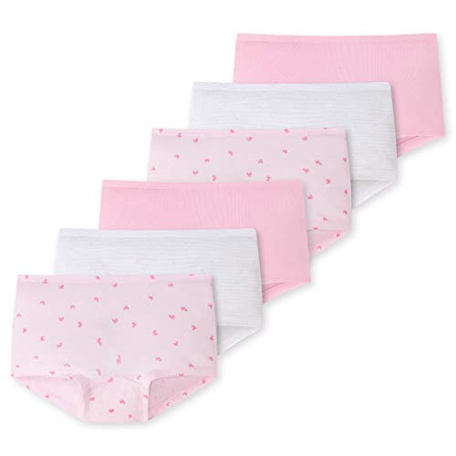 Schiesser - Kids Girls - 95/5 Shorts - 6er Spar-Pack (104 6 X Weiß/Rosa-911) von Schiesser