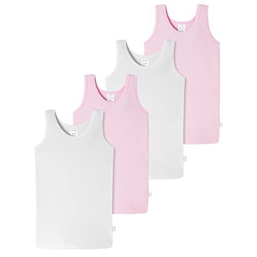 Schiesser - Kids Girls - 95/5 Unterhemd - 4er Spar-Pack (116 Weiß/Rosa) von Schiesser