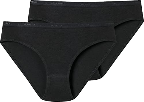 Schiesser Mädchen 2 Pack Slips - 95/5 Organic Bio Baumwolle Größe 140 Bis 176 Unterwäsche, Schwarz_173522, 140 EU von Schiesser