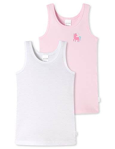 Schiesser Mädchen 2 Pack Unterhemd Feinripp - 100% Organic Bio Baumwolle Größe 92 Bis 140 Unterwäsche, Sortiert 6_173257, 92 EU von Schiesser