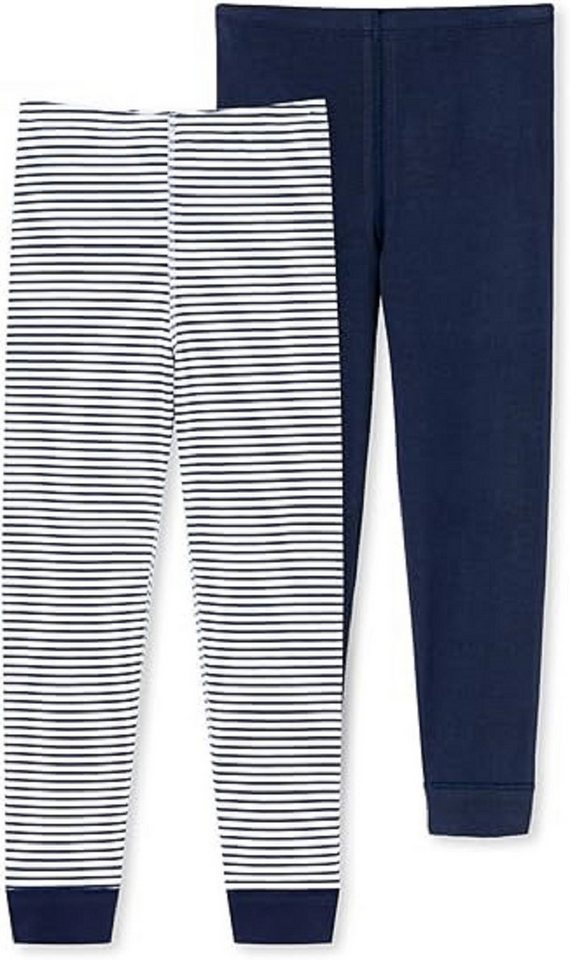 Schiesser Lange Unterhose 2er Set für Jungs in Blau Gr. 140 von Schiesser