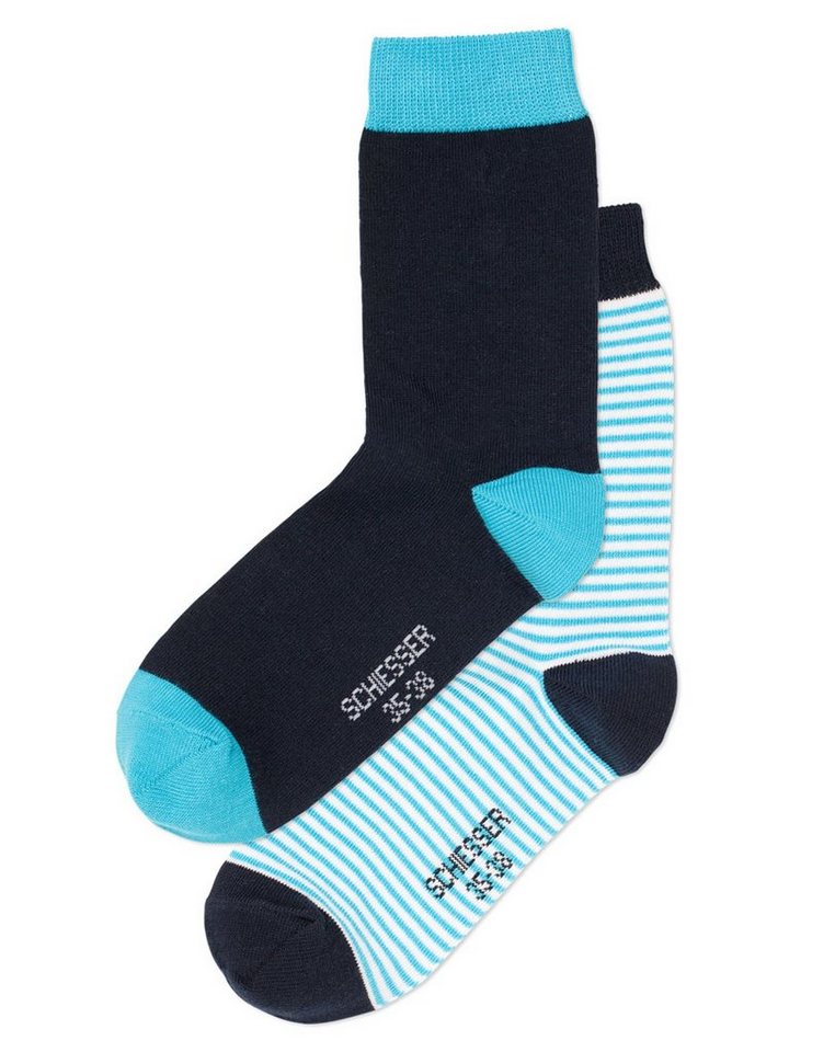 Schiesser Langsocken 142318 (Packung, 2-Paar, 2 Paar) Kinder Socken, Jungen & Mädchen mit Baumwolle, Kindersocken von Schiesser