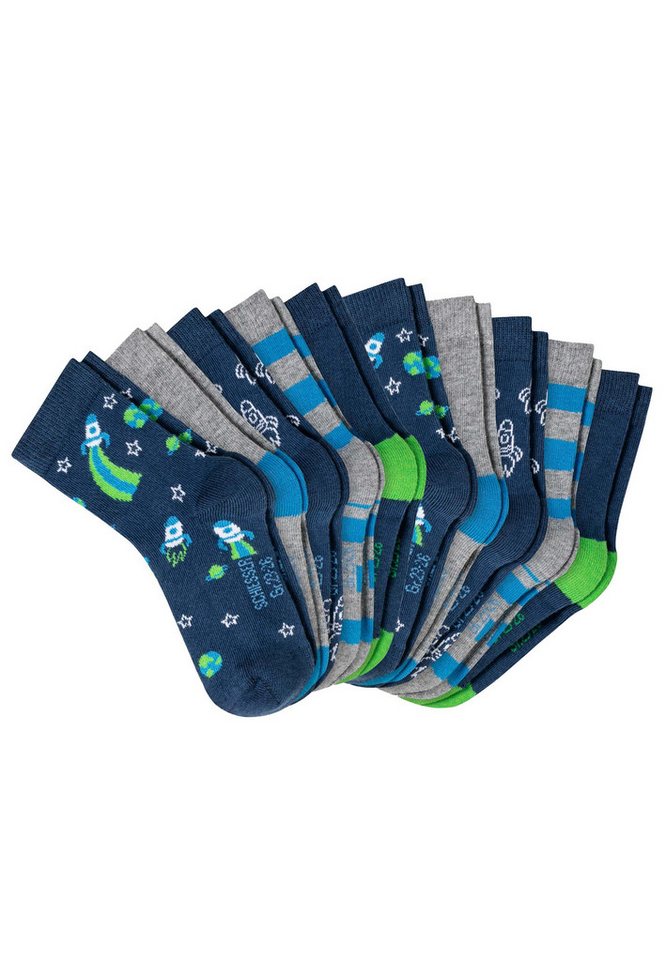 Schiesser Langsocken Astronaut - 10 Paar (Spar-Set, 10-Paar) Kindersocken - Baumwolle von Schiesser