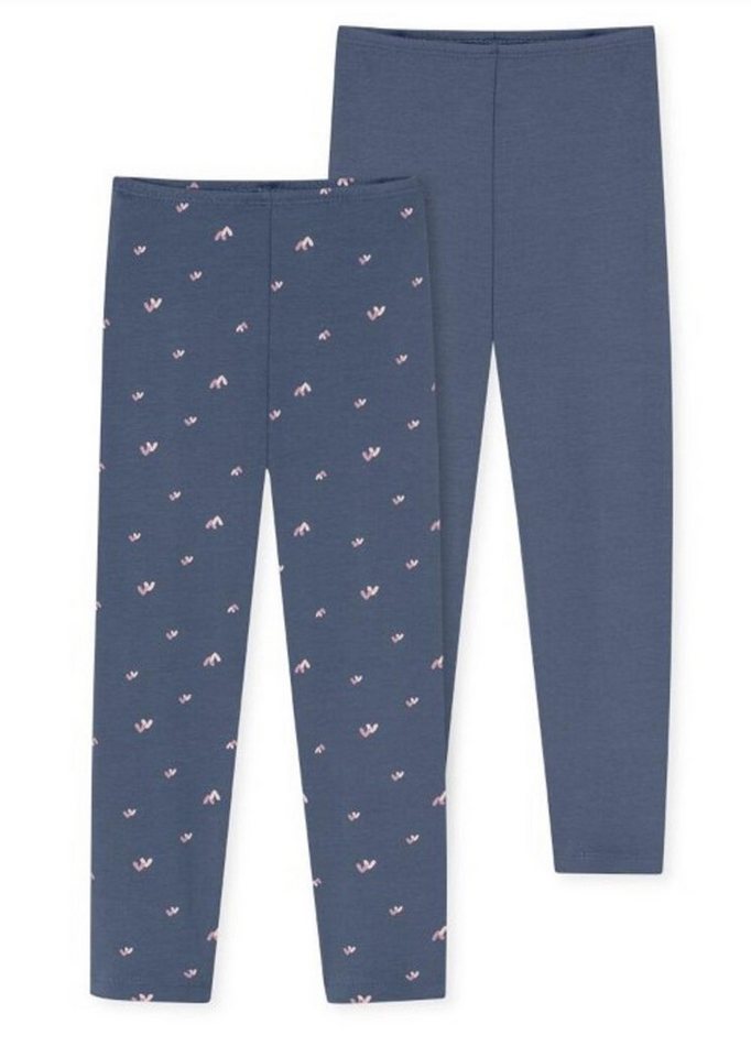 Schiesser Leggings 2 er Set Mädchen Leggings Gr. 116 blau von Schiesser