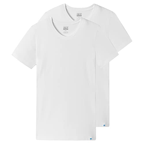 Schiesser - Long Life Cotton - T-Shirt mit V-Ausschnitt - 172468-2er Spar-Pack (5 Weiß) von Schiesser