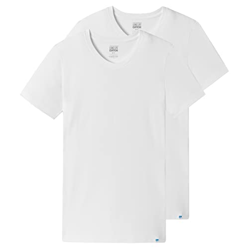 Schiesser - Long Life Cotton - T-Shirt mit V-Ausschnitt - 172468-2er Spar-Pack (6 Weiß) von Schiesser