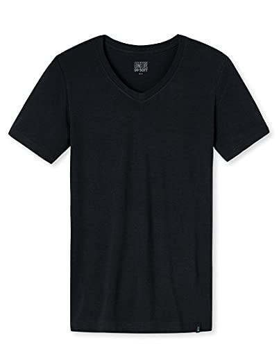 Schiesser Long Life Soft V-Shirt 155630B 2er Pack Blue-Black 8 von Schiesser