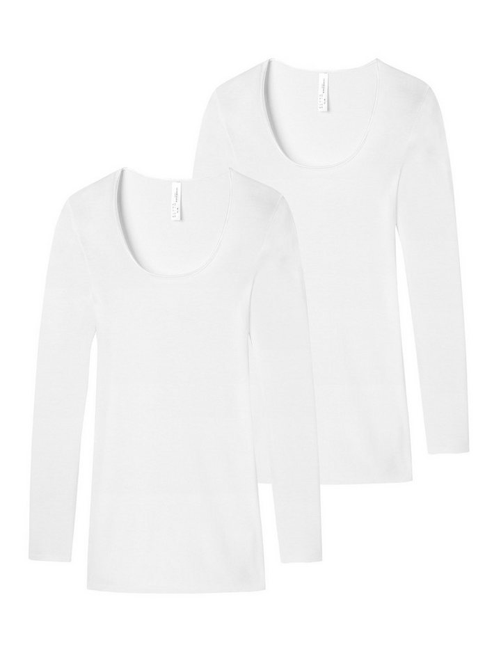 Schiesser Longsleeve Feinripp - Luxury (2-tlg) unterhemd shirt langarm von Schiesser