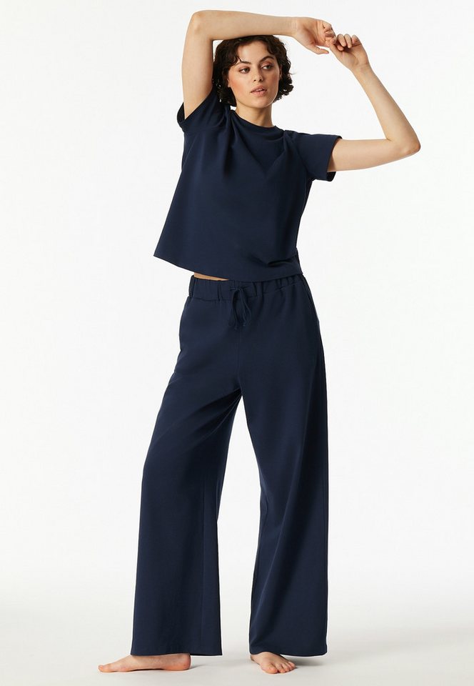 Schiesser Loungehose Schiesser 150 Years seitliche Taschen, weites Bein, Baumwolle, Bindekordel von Schiesser