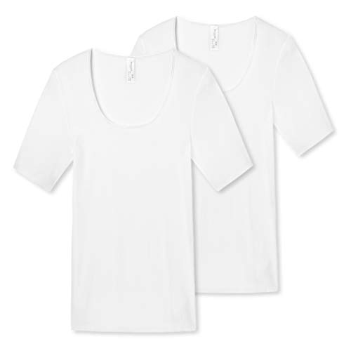 Schiesser - Luxury - Shirt Kurzarm - Rundhals - (2 X 46 Weiß) von Schiesser