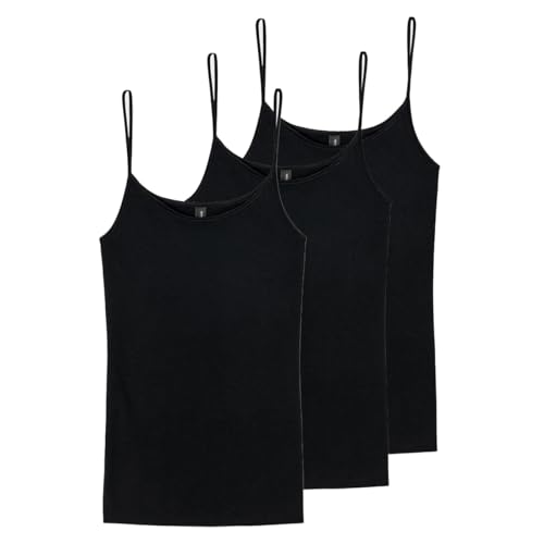 Schiesser - Luxury - Spaghetti Top - 3er Pack (36 Schwarz) von Schiesser