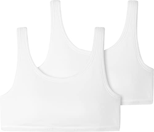 Schiesser Mädchen 2 Pack Unterwäsche - 95/5 Organic Bio Baumwolle Größe 140 Bis 176 Bustier, Weiss_173529, 140 EU von Schiesser