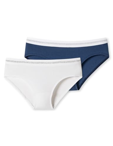 Schiesser Mädchen 2 Pack Panties Hipster-Organic Cotton-Rippe Unterwäsche, Sortiert 1_180962, 164 (2er Pack) von Schiesser