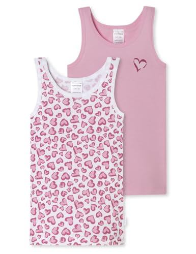Schiesser Mädchen 2 Pack Unterhemd Feinripp-100% Organic Bio Baumwolle-Größe 140 Unterwäsche, Sortiert 2_181797, 92 von Schiesser